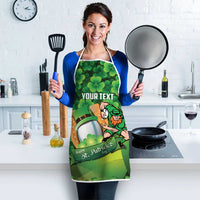 St Patrick's Day Ireland Rugby Custom Apron Leprechaun Mascot Irish Shamrock Pattern - Wonder Print Shop