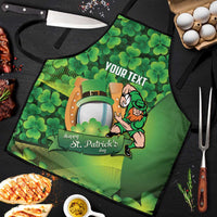 St Patrick's Day Ireland Rugby Custom Apron Leprechaun Mascot Irish Shamrock Pattern - Wonder Print Shop