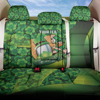 St Patrick's Day Ireland Rugby Custom Back Car Seat Cover Leprechaun Mascot Irish Shamrock Pattern - Wonder Print Shop