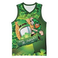 St Patrick's Day Ireland Rugby Custom Basketball Jersey Leprechaun Mascot Irish Shamrock Pattern - Wonder Print Shop