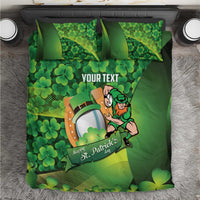 St Patrick's Day Ireland Rugby Custom Bedding Set Leprechaun Mascot Irish Shamrock Pattern - Wonder Print Shop