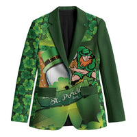 St Patrick's Day Ireland Rugby Custom Blazer Leprechaun Mascot Irish Shamrock Pattern - Wonder Print Shop