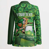 St Patrick's Day Ireland Rugby Custom Blazer Leprechaun Mascot Irish Shamrock Pattern - Wonder Print Shop