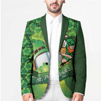 St Patrick's Day Ireland Rugby Custom Blazer Leprechaun Mascot Irish Shamrock Pattern - Wonder Print Shop