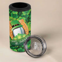 St Patrick's Day Ireland Rugby Custom 4 in 1 Can Cooler Tumbler Leprechaun Mascot Irish Shamrock Pattern - Wonder Print Shop