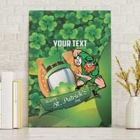 St Patrick's Day Ireland Rugby Custom Canvas Wall Art Leprechaun Mascot Irish Shamrock Pattern - Wonder Print Shop