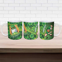 St Patrick's Day Ireland Rugby Custom Ceramic Mug Leprechaun Mascot Irish Shamrock Pattern - Wonder Print Shop