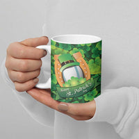 St Patrick's Day Ireland Rugby Custom Ceramic Mug Leprechaun Mascot Irish Shamrock Pattern - Wonder Print Shop