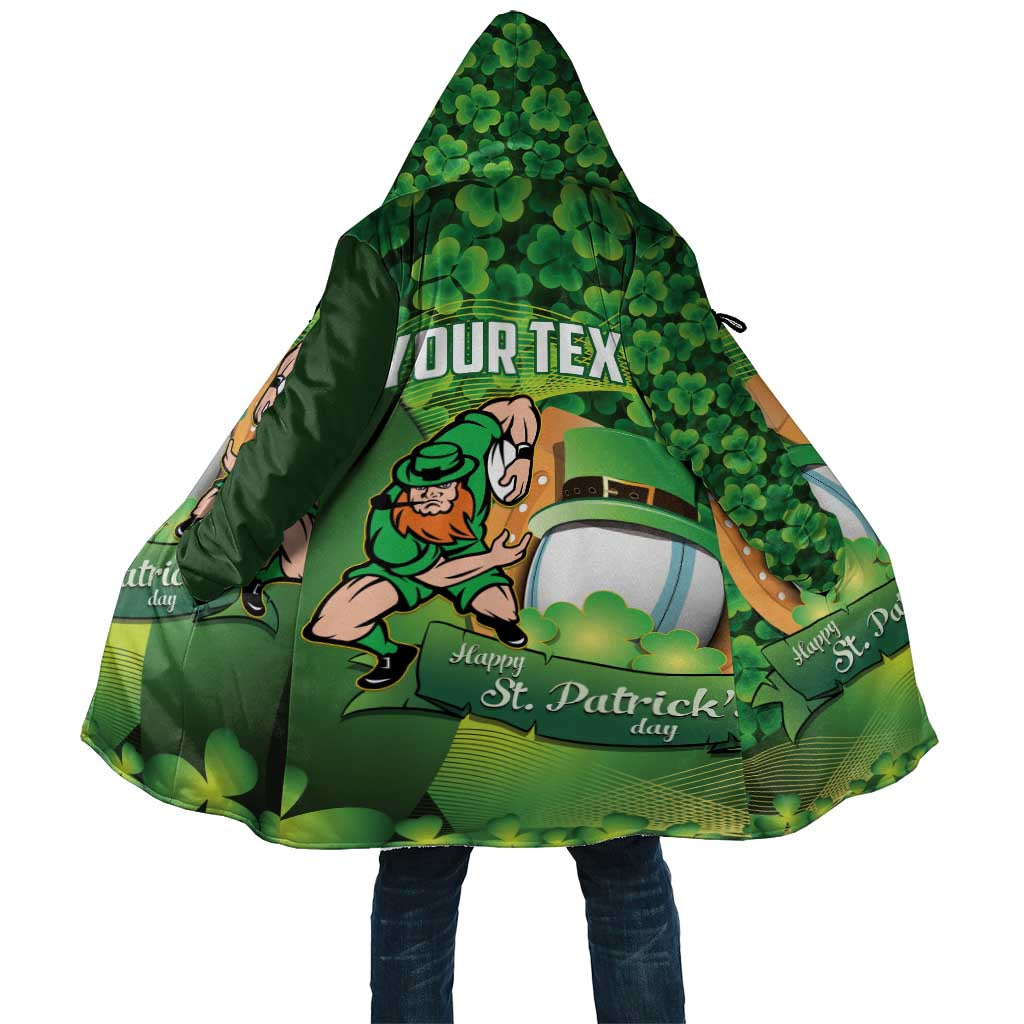 St Patrick's Day Ireland Rugby Custom Cloak Leprechaun Mascot Irish Shamrock Pattern - Wonder Print Shop