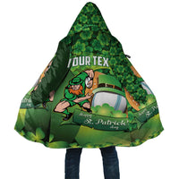 St Patrick's Day Ireland Rugby Custom Cloak Leprechaun Mascot Irish Shamrock Pattern - Wonder Print Shop