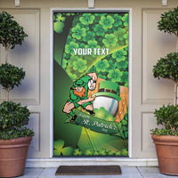St Patrick's Day Ireland Rugby Custom Door Cover Leprechaun Mascot Irish Shamrock Pattern - Wonder Print Shop