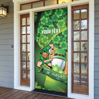 St Patrick's Day Ireland Rugby Custom Door Cover Leprechaun Mascot Irish Shamrock Pattern - Wonder Print Shop