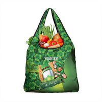 St Patrick's Day Ireland Rugby Custom Grocery Bag Leprechaun Mascot Irish Shamrock Pattern - Wonder Print Shop