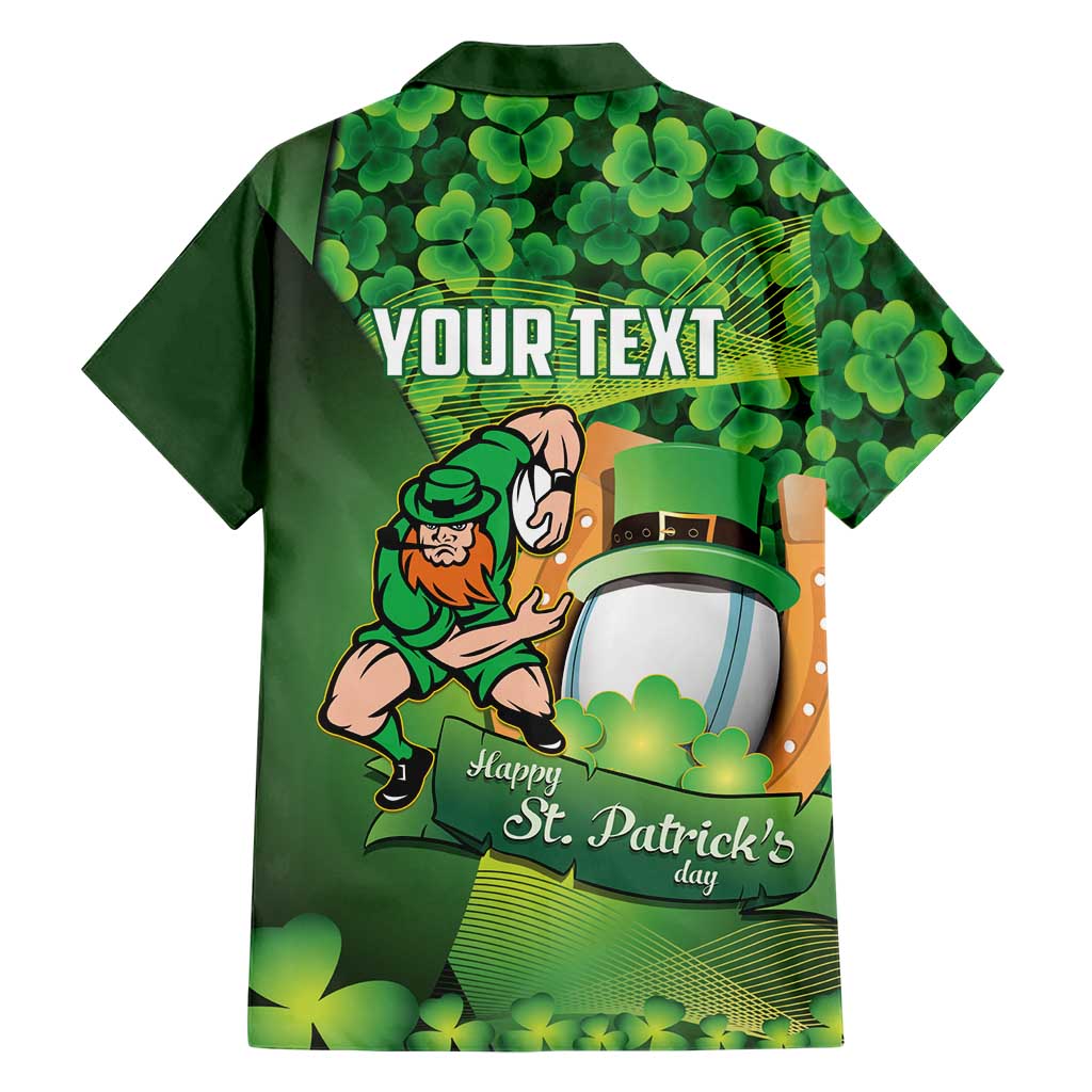 St Patrick's Day Ireland Rugby Custom Hawaiian Shirt Leprechaun Mascot Irish Shamrock Pattern - Wonder Print Shop