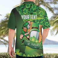 St Patrick's Day Ireland Rugby Custom Hawaiian Shirt Leprechaun Mascot Irish Shamrock Pattern - Wonder Print Shop