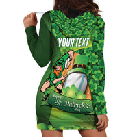 St Patrick's Day Ireland Rugby Custom Hoodie Dress Leprechaun Mascot Irish Shamrock Pattern - Wonder Print Shop