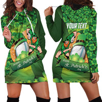 St Patrick's Day Ireland Rugby Custom Hoodie Dress Leprechaun Mascot Irish Shamrock Pattern - Wonder Print Shop