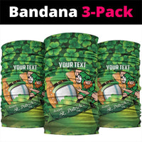 St Patrick's Day Ireland Rugby Custom Neck Gaiter Leprechaun Mascot Irish Shamrock Pattern - Wonder Print Shop