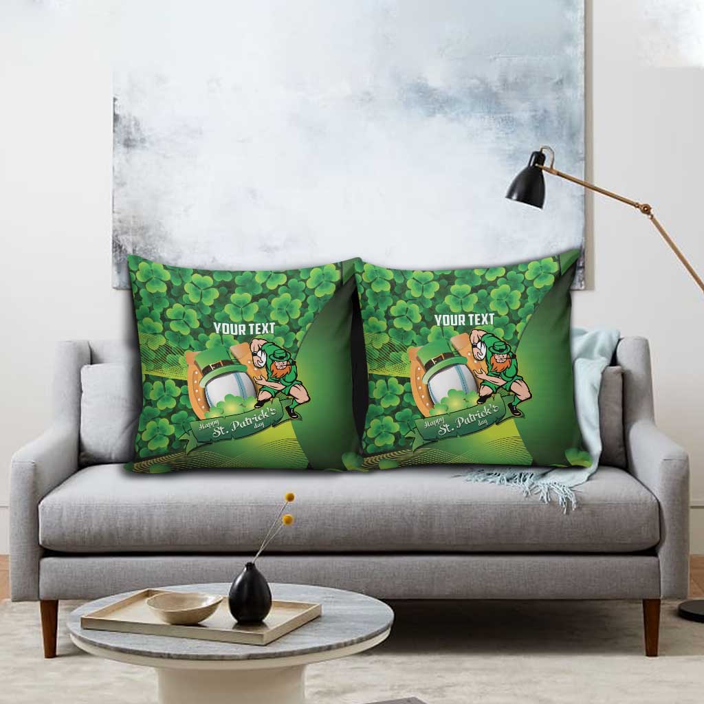 St Patrick's Day Ireland Rugby Custom Pillow Cover Leprechaun Mascot Irish Shamrock Pattern - Wonder Print Shop