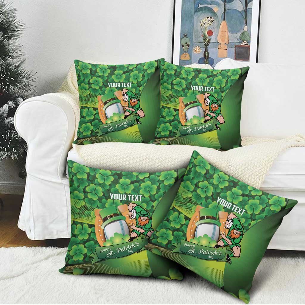 St Patrick's Day Ireland Rugby Custom Pillow Cover Leprechaun Mascot Irish Shamrock Pattern - Wonder Print Shop