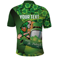 St Patrick's Day Ireland Rugby Custom Polo Shirt Leprechaun Mascot Irish Shamrock Pattern - Wonder Print Shop