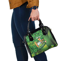St Patrick's Day Ireland Rugby Custom Shoulder Handbag Leprechaun Mascot Irish Shamrock Pattern - Wonder Print Shop