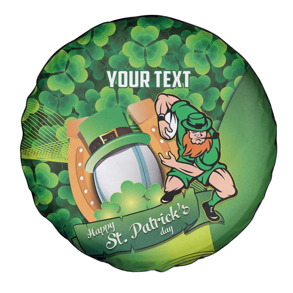 St Patrick's Day Ireland Rugby Custom Spare Tire Cover Leprechaun Mascot Irish Shamrock Pattern - Wonder Print Shop