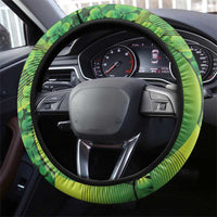 St Patrick's Day Ireland Rugby Steering Wheel Cover Leprechaun Mascot Irish Shamrock Pattern - Wonder Print Shop