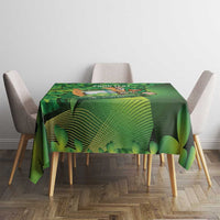 St Patrick's Day Ireland Rugby Custom Tablecloth Leprechaun Mascot Irish Shamrock Pattern - Wonder Print Shop