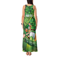 St Patrick's Day Ireland Rugby Custom Tank Maxi Dress Leprechaun Mascot Irish Shamrock Pattern - Wonder Print Shop