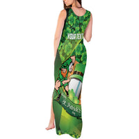 St Patrick's Day Ireland Rugby Custom Tank Maxi Dress Leprechaun Mascot Irish Shamrock Pattern - Wonder Print Shop