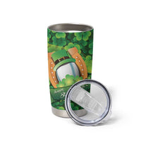 St Patrick's Day Ireland Rugby Custom Tumbler Cup Leprechaun Mascot Irish Shamrock Pattern - Wonder Print Shop