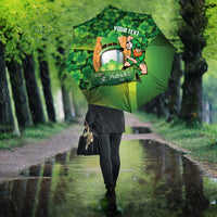 St Patrick's Day Ireland Rugby Custom Umbrella Leprechaun Mascot Irish Shamrock Pattern - Wonder Print Shop