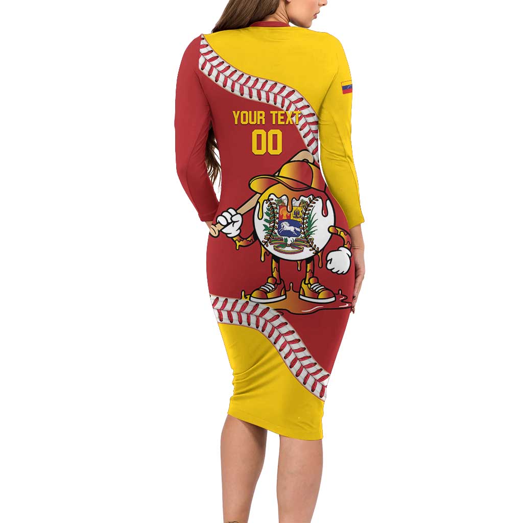 Venezuela 2026 Baseball Custom Long Sleeve Bodycon Dress Go Champions Drip Style