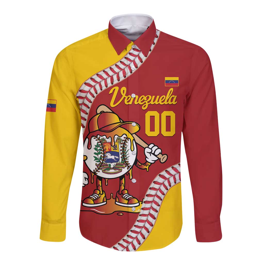 Venezuela 2026 Baseball Custom Long Sleeve Button Shirt Go Champions Drip Style