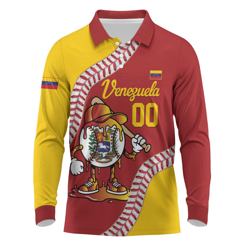 Venezuela 2026 Baseball Custom Long Sleeve Polo Shirt Go Champions Drip Style