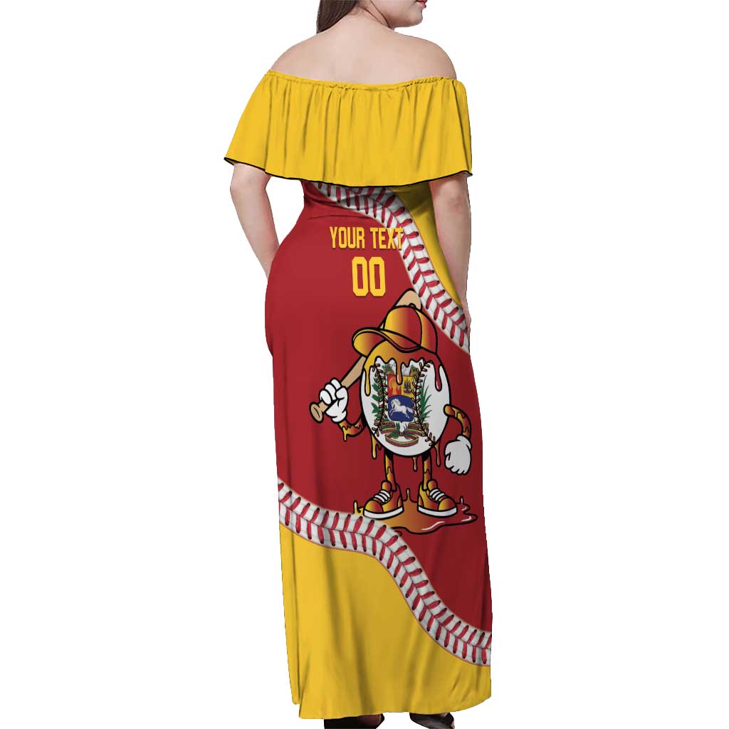 Venezuela 2026 Baseball Custom Off Shoulder Maxi Dress Go Champions Drip Style