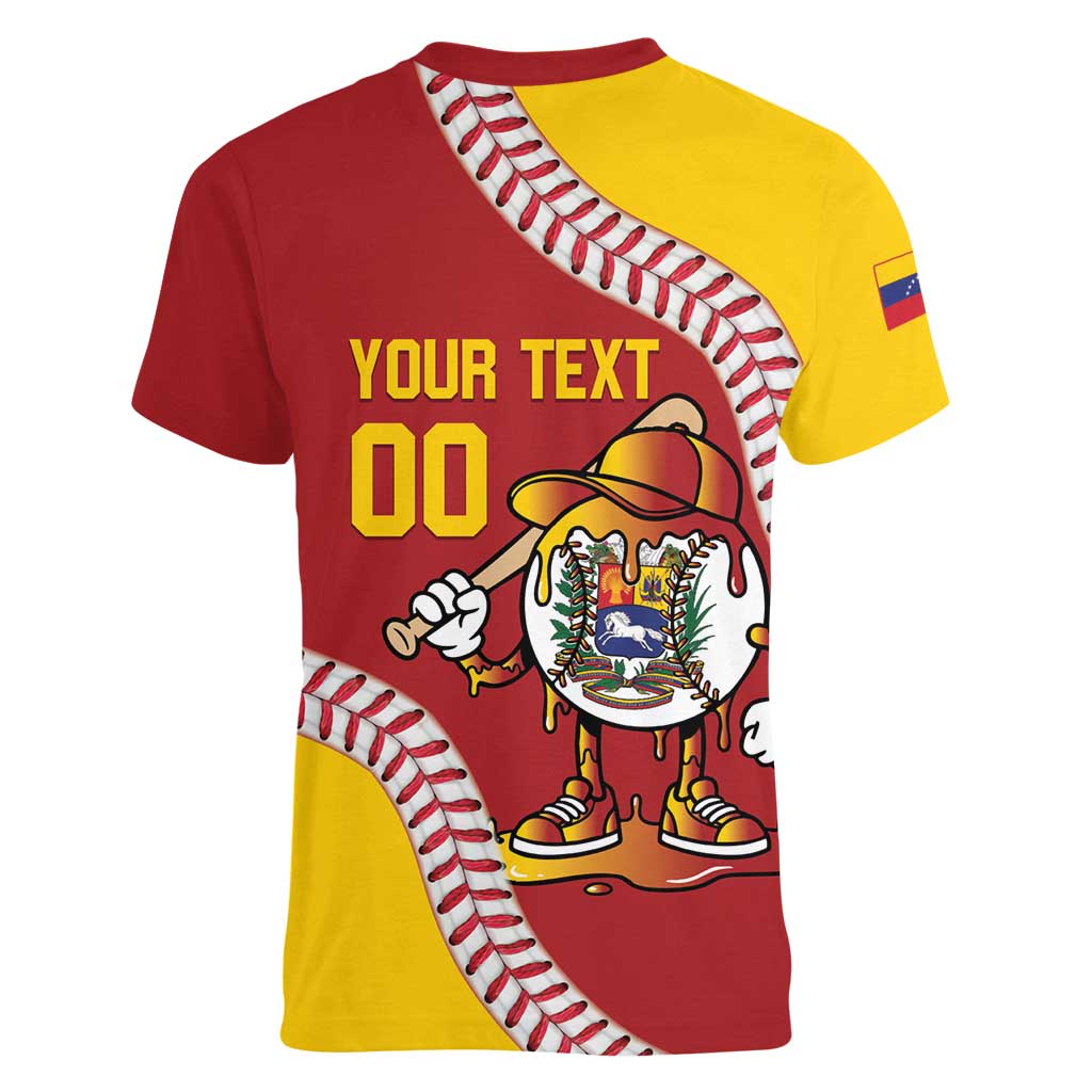 Venezuela 2026 Baseball Custom Women V-Neck T-Shirt Go Champions Drip Style