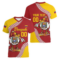 Venezuela 2026 Baseball Custom Women V-Neck T-Shirt Go Champions Drip Style