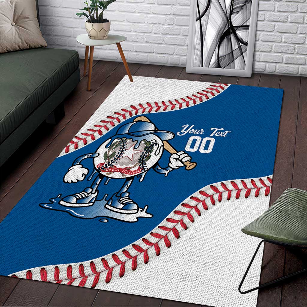 Italy 2026 Baseball Custom Area Rug Go Champions Drip Style