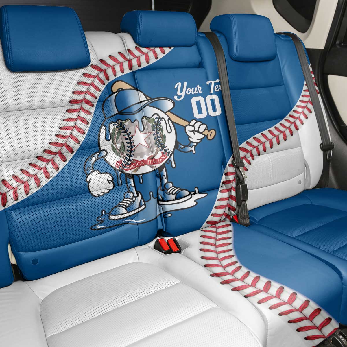 Italy 2026 Baseball Custom Back Car Seat Cover Go Champions Drip Style