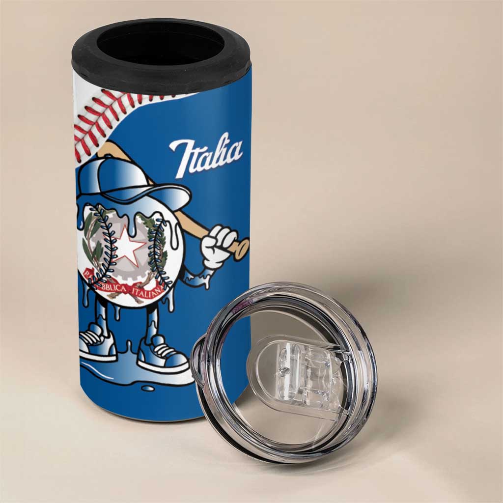 Italy 2026 Baseball Custom 4 in 1 Can Cooler Tumbler Go Champions Drip Style