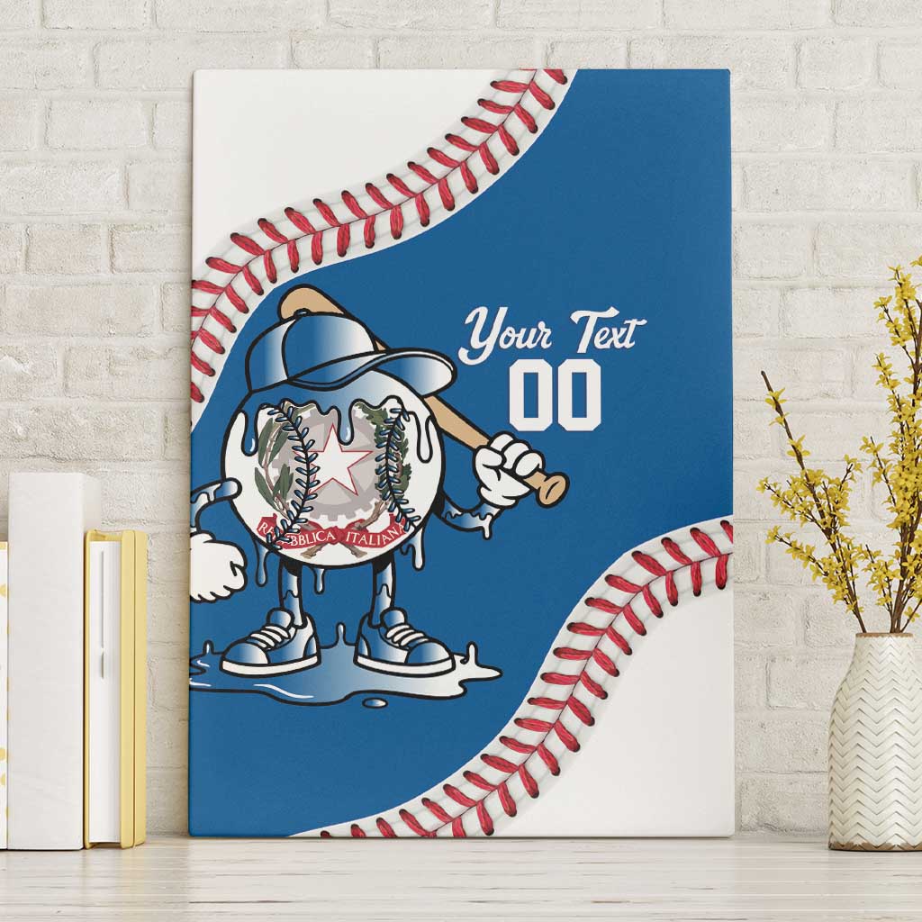 Italy 2026 Baseball Custom Canvas Wall Art Go Champions Drip Style