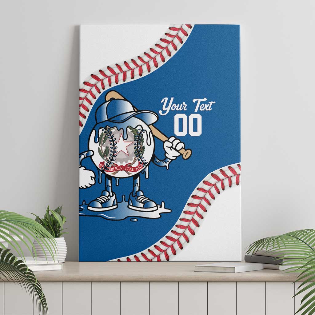 Italy 2026 Baseball Custom Canvas Wall Art Go Champions Drip Style