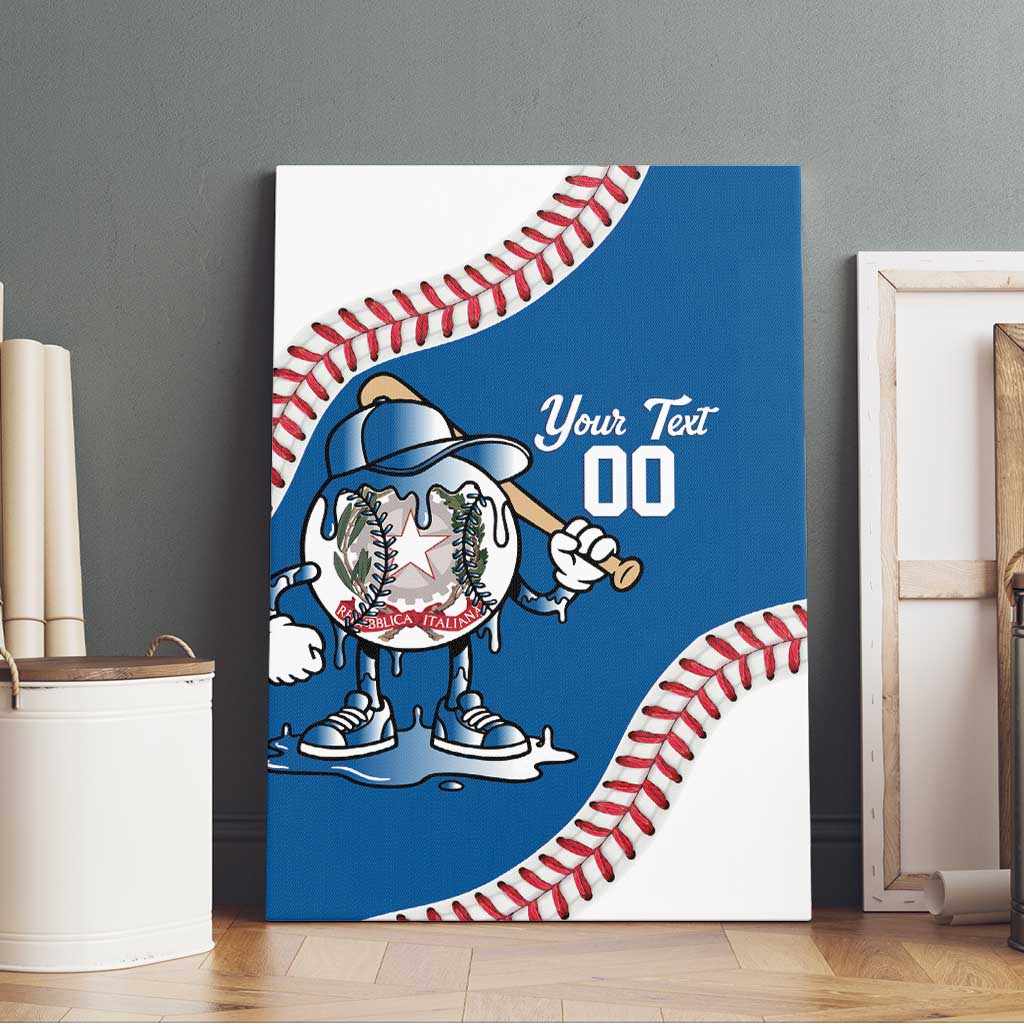 Italy 2026 Baseball Custom Canvas Wall Art Go Champions Drip Style