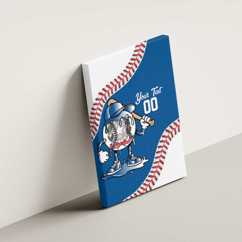 Italy 2026 Baseball Custom Canvas Wall Art Go Champions Drip Style