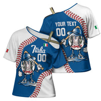 Italy 2026 Baseball Custom Cross Shoulder Shirt Go Champions Drip Style