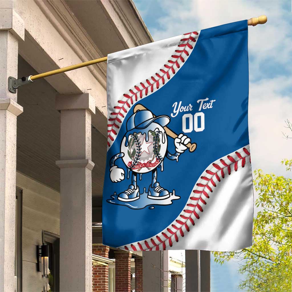 Italy 2026 Baseball Custom Garden Flag Go Champions Drip Style