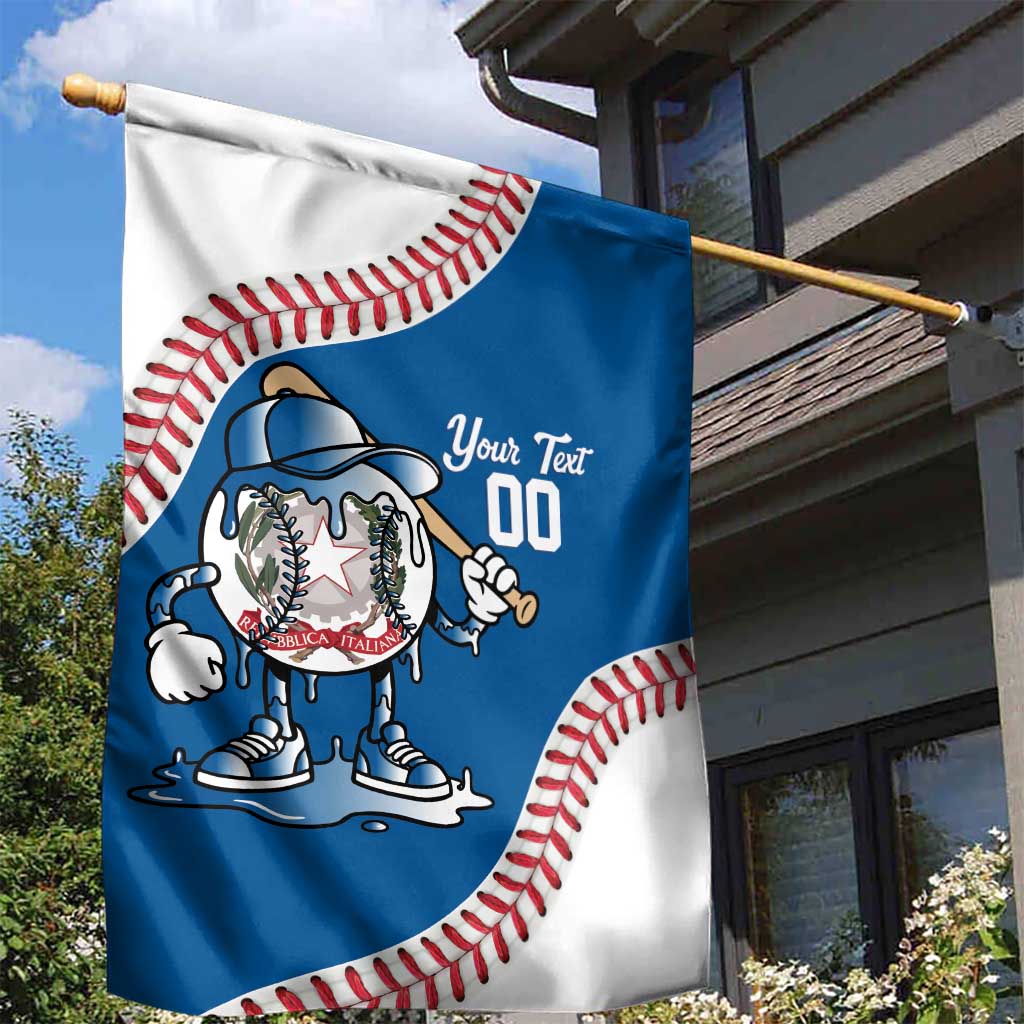 Italy 2026 Baseball Custom Garden Flag Go Champions Drip Style
