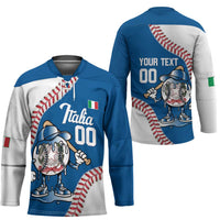 Italy 2026 Baseball Custom Hockey Jersey Go Champions Drip Style